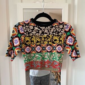 Alice + Olivia Top and Skirt Set Size XS Color Black Red Yellow